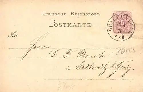 604213 | Sauberer Abschlag des Poststempels auf Ganzsache,  | Gräfenthal (O - 6423), -,