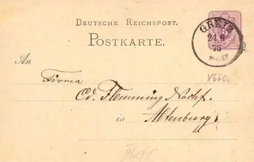 604215 | Sauberer Abschlag des Poststempels auf Ganzsache,  | Greiz (O - 6600), -,