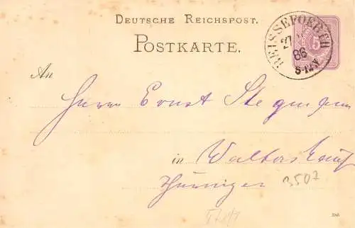 604219 | Sauberer Abschlag des Poststempels auf Ganzsache,Beiseförth  | Malsfeld (W - 3509), -,