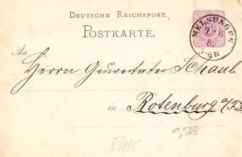 604223 | Sauberer Abschlag des Poststempels auf Ganzsache,  | Melsungen (W - 3508), -,