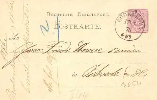 604225 | Sauberer Abschlag des Poststempels auf Ganzsache,  | Rodenberg (W - 3054), -,