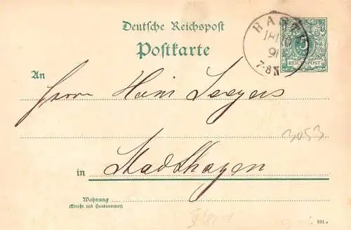 604229 | Sauberer Abschlag des Poststempels auf Ganzsache,  | Haste (W - 3053), -,