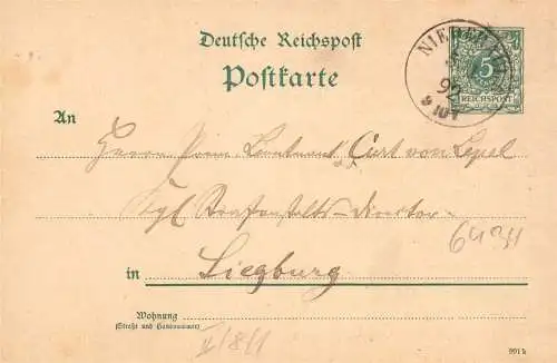604230 | Sauberer Abschlag des Poststempels auf Ganzsache,  | Niederaula (W - 6434), -,