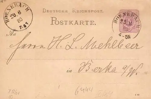 604232 | Sauberer Abschlag des Poststempels auf Ganzsache, Hönebach  | Wildeck (W - 6444), -,