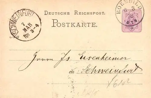 604234 | Sauberer Abschlag des Poststempels auf Ganzsache,  | Römhild (O - 6102), -,