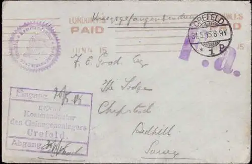 604241 | Kriegsgefangenenpost POW mit Zensur aus dem Lager  | Krefeld (W - 4150), -,
