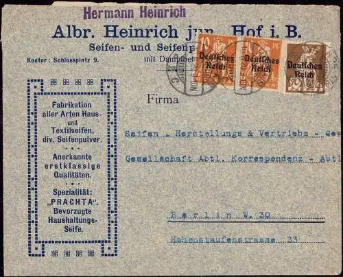 604245 | dekorativer Brief der Seifenfabrik Albrecht Heinrich, Prachta, Werbung | Hof (W 8670)