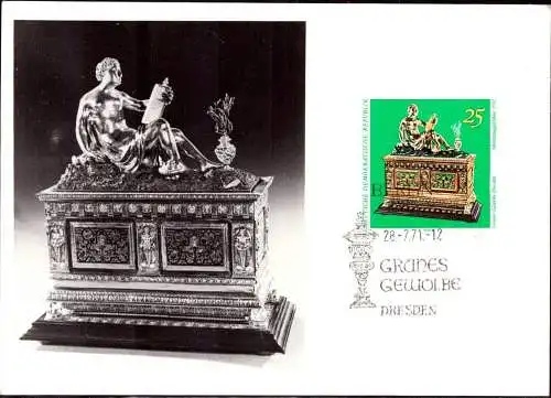 604247 | DDR, seltene, privat gemachte, Maximumkarte Kunstwerke aus dem Grünen Gewölbe | Dresden (O 8010)