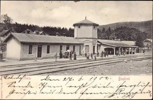 604252 | seltene Ansicht des Bahnhof von Bușteni, Kreis Prahova, Romania  | -, -,