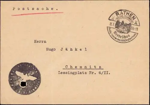 604286 | Postsache mit Dienstsiegel und Sonderstempel des Postamt, Theater, Karl May | Kurort Rathen (O 8324)
