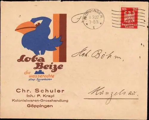 604316 | Dekorativer Brief mit Werbung für Loba Beize, Lack, Krayl,  | Göppingen (W - 7320), -,