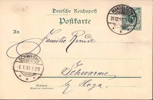 604346 | Ganzsache aufgegeben in  | Mandelsloh (W - 3057), Schwarme (W - 2811),