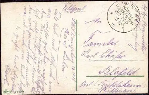 604382 | Feldpostkarte, Marineschiffspost MSP 129, kleiner Kreuzer SMS Königsberg  |