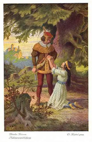 604404 | Ansichtskarte Gebrüder Grimm, Schneewittchen, sign O. Kubel  | -, -,