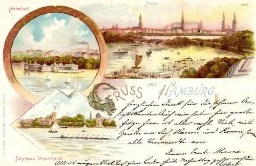 604414 | Ansichtskarte Lithographie Ortsansicht  | Hamburg (W - 2000), -,