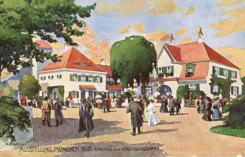 604418 | Ansichtskarte Ausstellung 1908, Vergnügungspark  | München (O - 5301), -,