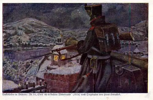 604429 | Künstlerkarte, Volkslieder in Bildern sign. Hans Baluschek, Musik, Kolonien Kriegerspende  |