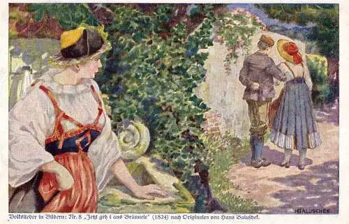 604430 | Künstlerkarte, Volkslieder in Bildern sign. Hans Baluschek, Musik, Kolonien Kriegerspende  |