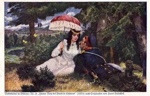 604431 | Künstlerkarte, Volkslieder in Bildern sign. Hans Baluschek, Musik, Kolonien Kriegerspende  | -, -,