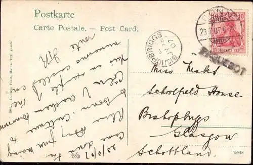 604452 | Karte Schiffspost, Paquebot nach Bishopbriggs, Glasgow, Scottland | Bonn (W 5300)