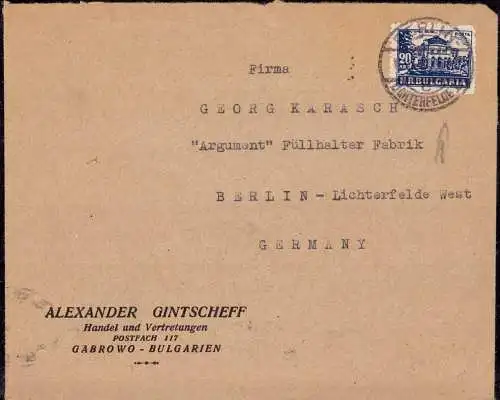 604467 | Brief 1950 aus Gabrowo, Bulgarien mit nachträglicher Entwerung  | Lichterfelde ; Steglitz-Zehlendorf ; Berlin (