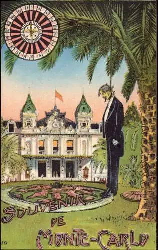 604489 | CPA, Souvenir de Monte Carlo, Monaco, Jeu d'argent, Roulette, Tod Sterben  | -, -,