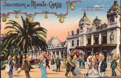 604491 | CPA, Souvenir de Monte Carlo, Monaco, Jeu d'argent, Roulette, Zwiebel  | -, -,