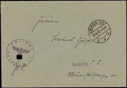 604515 | Dienstbrief mit Siegel, Postsache des Postamt C2 | Leipzig (O 7010)