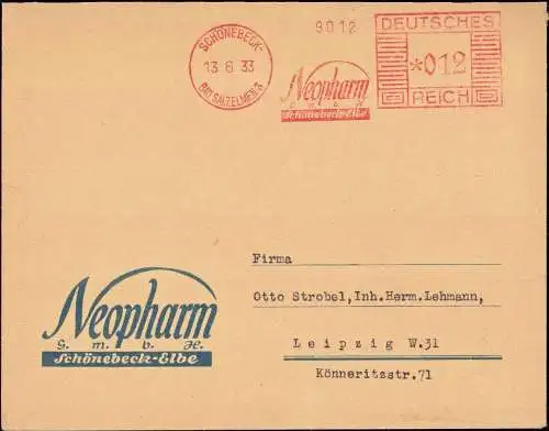 604516 | Dekorativer Brief der Firma Neopharm, Bad Salzelmen | Schönebeck (Elbe) (O 3300)