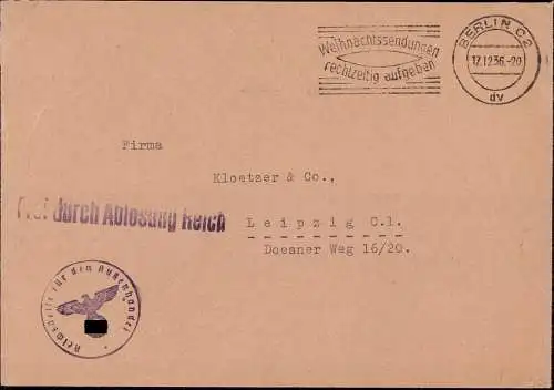 604529 | Dienstbrief mit Siegel, Frei durch Ablösung, Reichsstelle Aussenhandel  | Berlin (W - 1000), -,