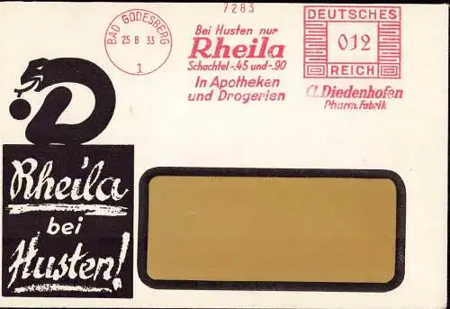 604532 | Dekorativer Brief der Pharmazeutischen Fabrik Diedenhofen, Rheila | Bad Godesberg  ; Bonn (W 5300)