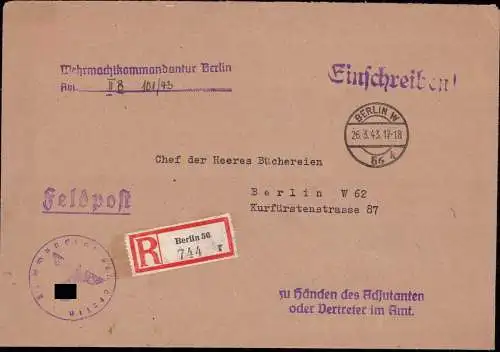 604538 | Dienstbrief mit Siegel,Wehrmachtskommandantur  | Berlin (W - 1000), -,