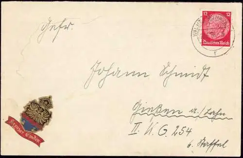 604601 | Kriegsmarine, Brief, 1938, mit Reklamemarke Vignette von Bord des Kreuzer Emden  | Wilhelmshaven (W - 2940), -,