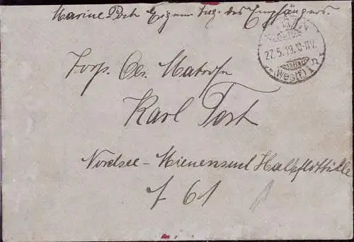 604605 | Feldpostbrief 1919, an Minensuch Halbflottille, Kriegsmarine  |