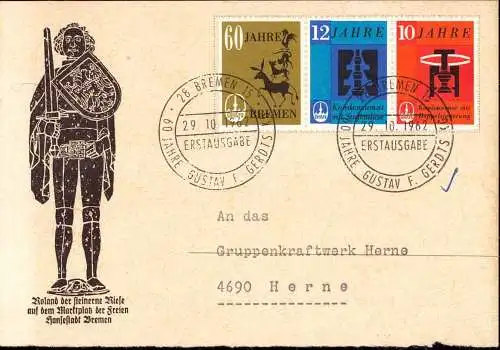 604631 | Werbung, Karte mit Reklamemarken Vignetten der Firma Gustav F. Gerdts  | Bremen (O - 6221), -,