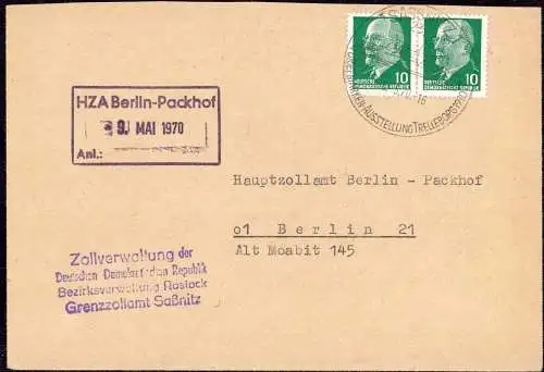 604640 | Dienstbrief des Grenzzollamt Sassnitz, an der Fähre Sassnitz Trelleborg  | Saßnitz (Kreis Rügen DDR), -,