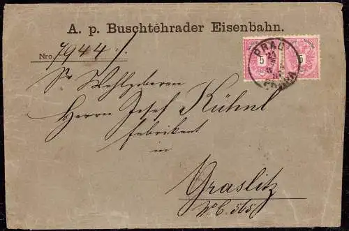 604644 | Brief der  Buschtehrader Eisenbahn mit rückseitiger Siegelmarke, Prag, Staré Kladno, Kralup an der Moldau  | -,
