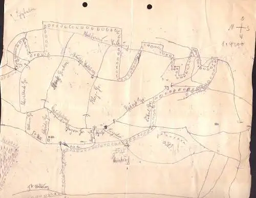 604649 | Brief 23.10 16, mit Zeichnung einer Kampfstellung nahe Szybalin, Schybalyn, Bezirk Brezany, Ukraine  |
