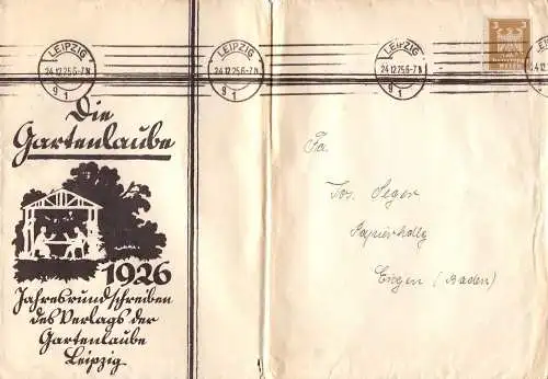 604651 | seltener Briefumschlag der Zeitschrift Gartenlaube, Literatur, Scherenschnitt  | Leipzig (O - 7010), -,