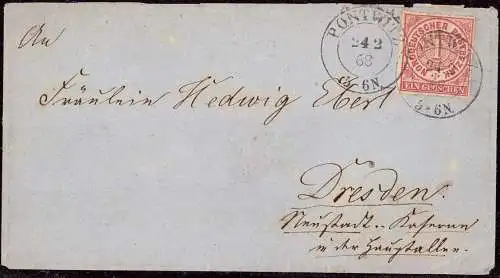 604653 | Schlesien, Norddeutscher Postpezirk, NDP: sauberer Brief aus | Pontwitz (Kreis Oels N.Schl.)