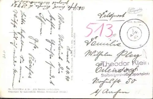 O 210, Bayern Reservestempel aptiert aus Kusel 1940