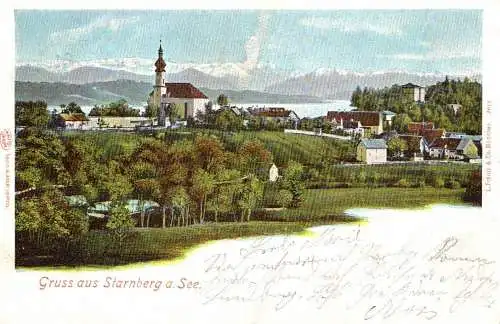 [Lithographie] O 249, Litho, Gruß aus Starnberg am See, Oberbayern. 