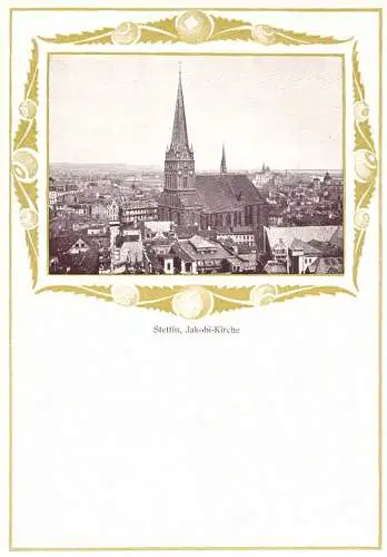 [Werbepostkarte] O 279, Stettin, Pommern, Karte der Kaffee - Surrogat - Fabrik Weiss, R. S. Ortsansicht Jakobi Kirche. 