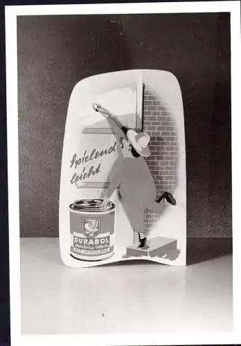 O 303, Werbeaufsteller der Firma Durabol Lack, Foto. von ca.1960 (Gr. 10x7cm), Chemie
