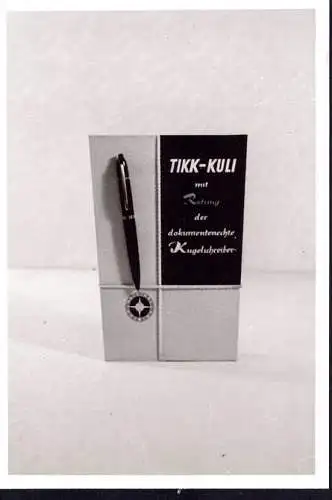 O 304, Werbeaufsteller der Firma Tikk Kuli, Foto. von ca.1960 (Gr. 10x7cm), Kugelschreiber, Büro