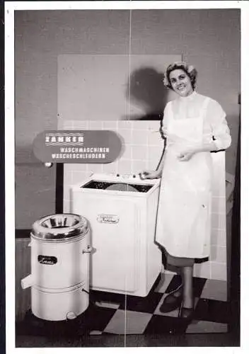 O 310, Werbeaufsteller der Firma Zanker, Foto. von ca.1960 (Gr. 10x7cm), Waschmaschinen