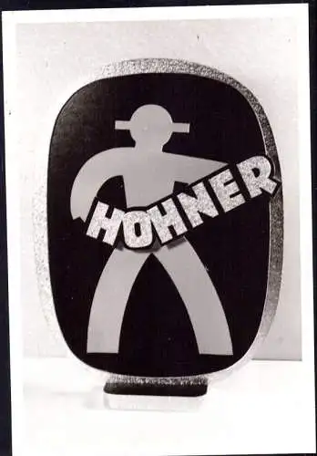 O 314, Werbeaufsteller der Firma Hohner, Musikinstrumente, Foto. von ca.1960 (Gr. 10x7cm), Akkordeon
