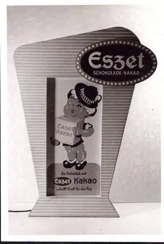 O 316, Werbeaufsteller der Firma Eszet, Foto. von ca.1960 (Gr. 10x7cm), Kakao