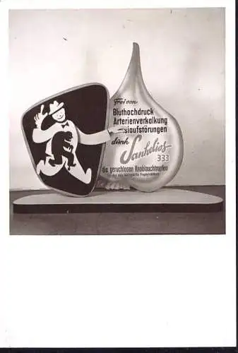 O 319, Werbeaufsteller der Firma  Sanhelios, Foto. von ca.1960 (Gr. 10x7cm), Pharmazie