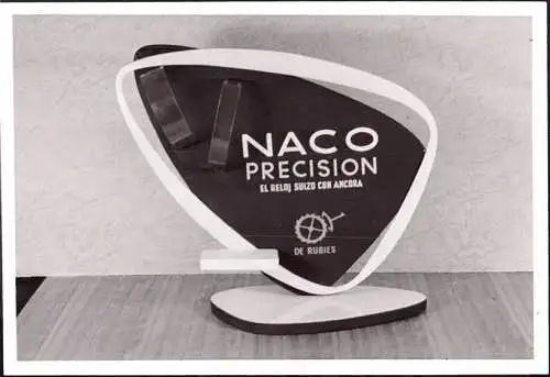 O 320, Werbeaufsteller der Firma  Naco, Foto. von ca.1960 (Gr. 10x7cm), Uhren